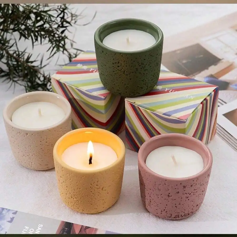 Fragrance In Home - Scented Candle In Concrete Cup -