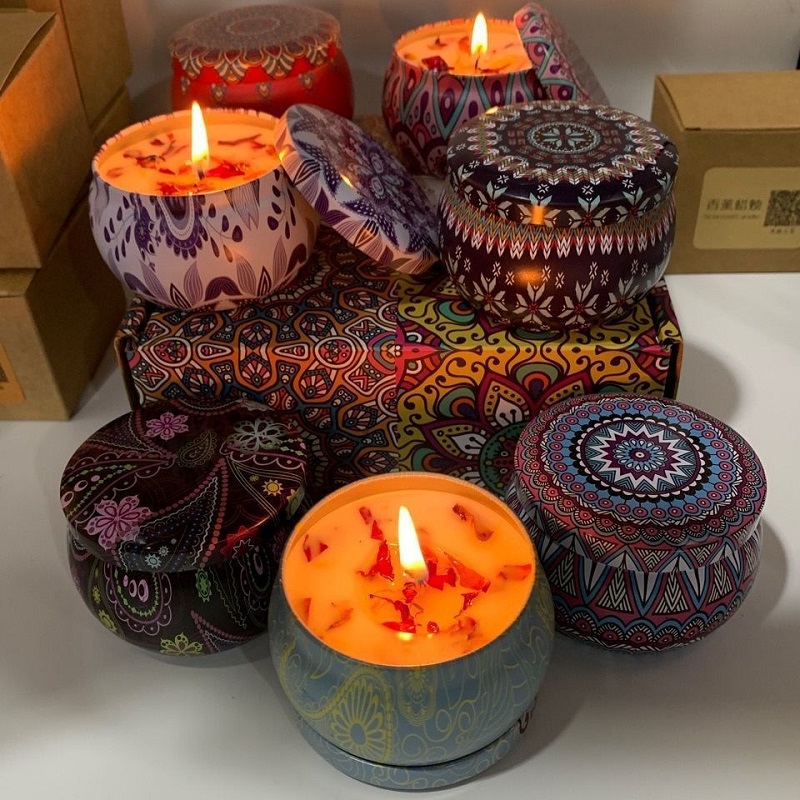 Home Fragrance Jar - 1/4PCS Vintage Scented Candles Soy Wax