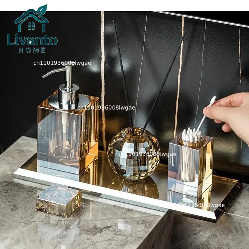 Crystal Glass Bathroom Accesso - Home Fragrance Jar ulasan dan harga