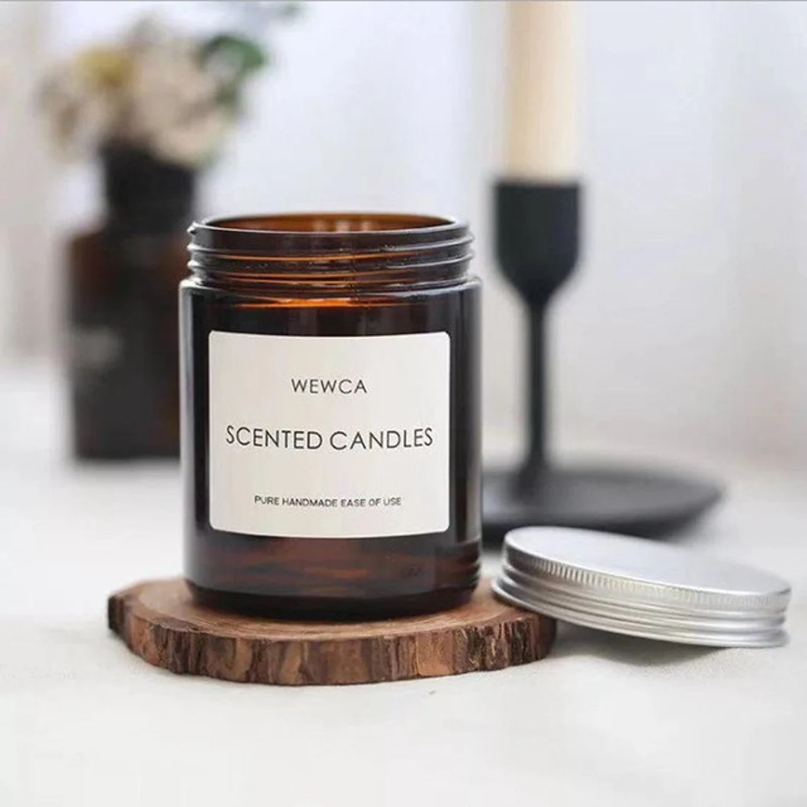 2pcs 8 Oz Empty Candle Jar Rou - Amber Jar Candle ulasan dan harga