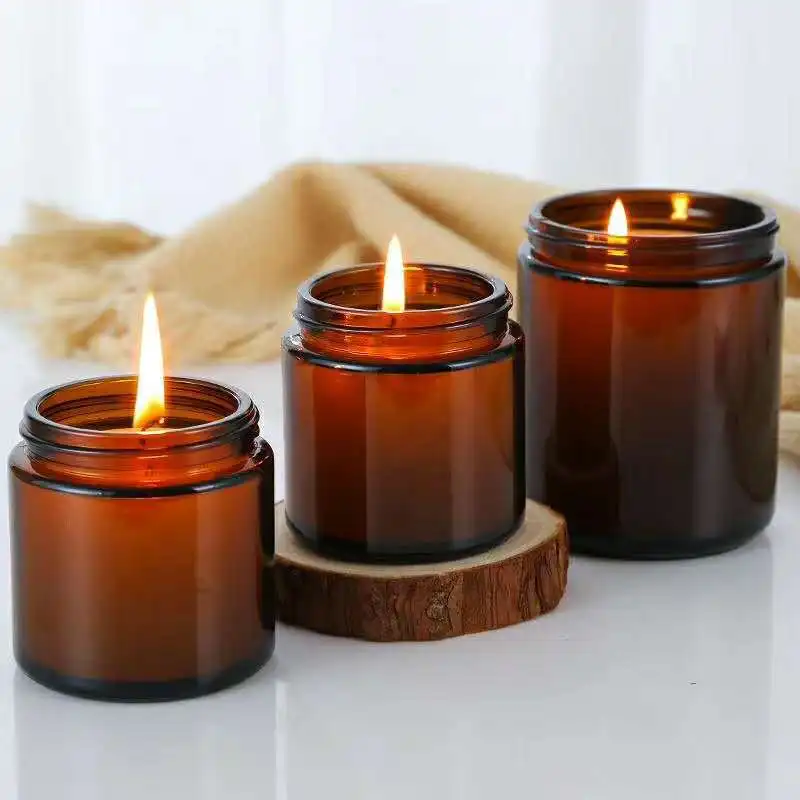 Glass Candle Jars, 4oz Amber R - Amber Jar Candle ulasan dan harga