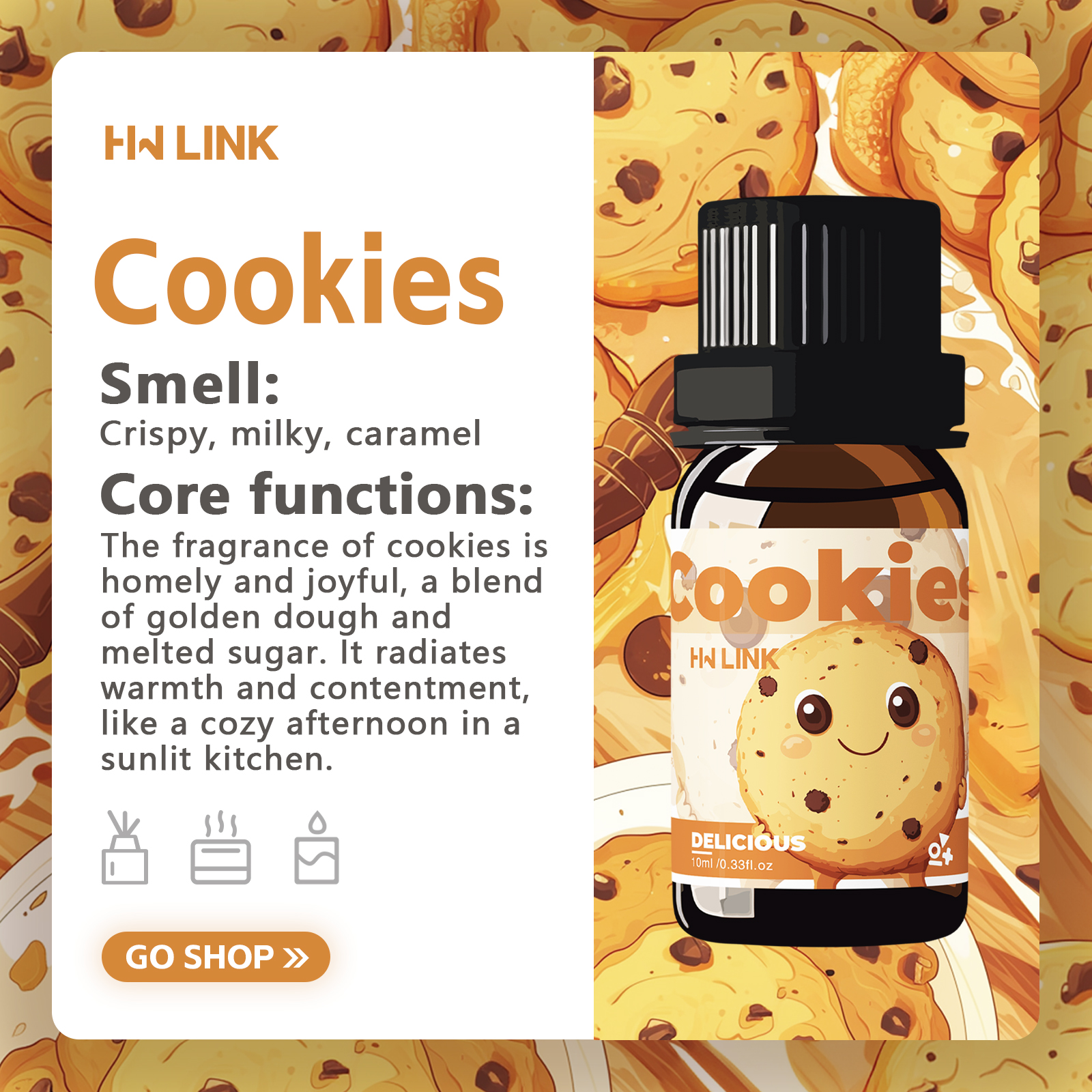 10ml Cookies Essential Oils Pe - Home Fragrance Diffuser Oil ulasan dan harga