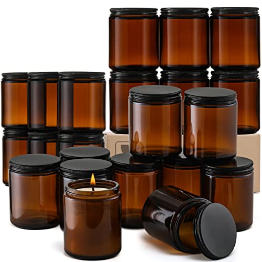 Pack, 8 OZ Thick Amber Candle  - Amber Jar Candle ulasan dan harga