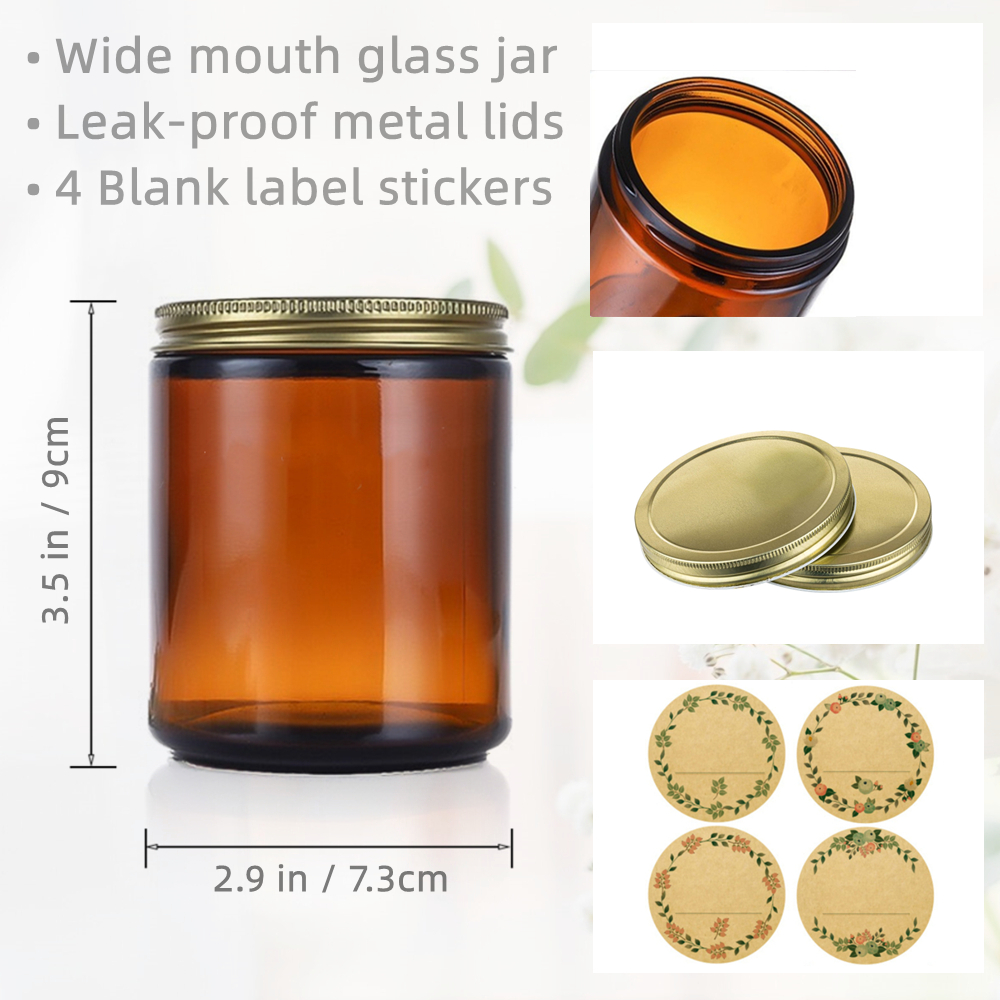 Empty Candle Jars, 8oz Amber G - Amber Jar Candle ulasan dan harga