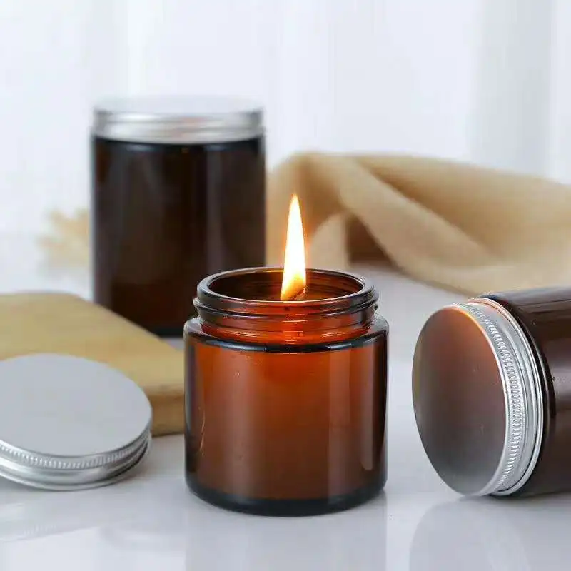 6pc 100/250ml Amber Glass Cand - Amber Jar Candle ulasan dan harga