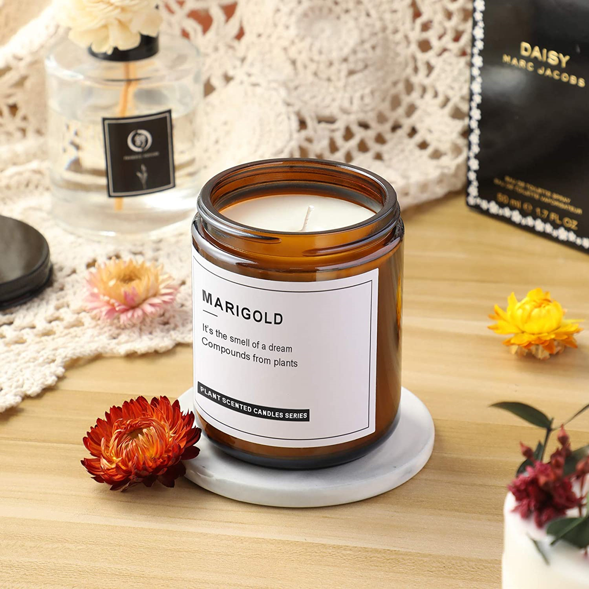 Empty Candle Jars, 8oz Amber G - Amber Jar Candle ulasan dan harga