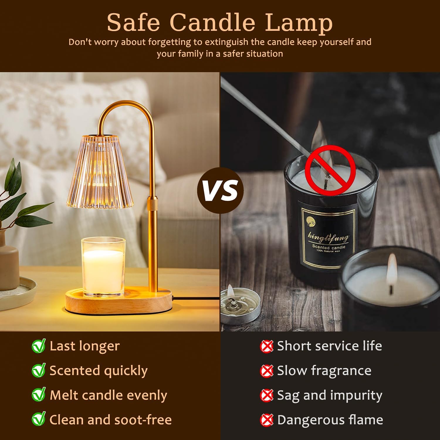 Candle Warmer Lamp with Timer  - Amber Jar Candle ulasan dan harga