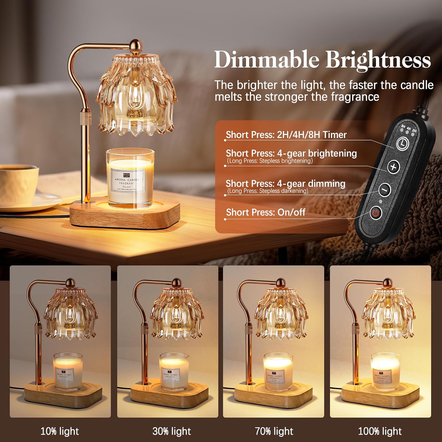 Candle Warmer Lamp with Timer  - Amber Jar Candle ulasan dan harga