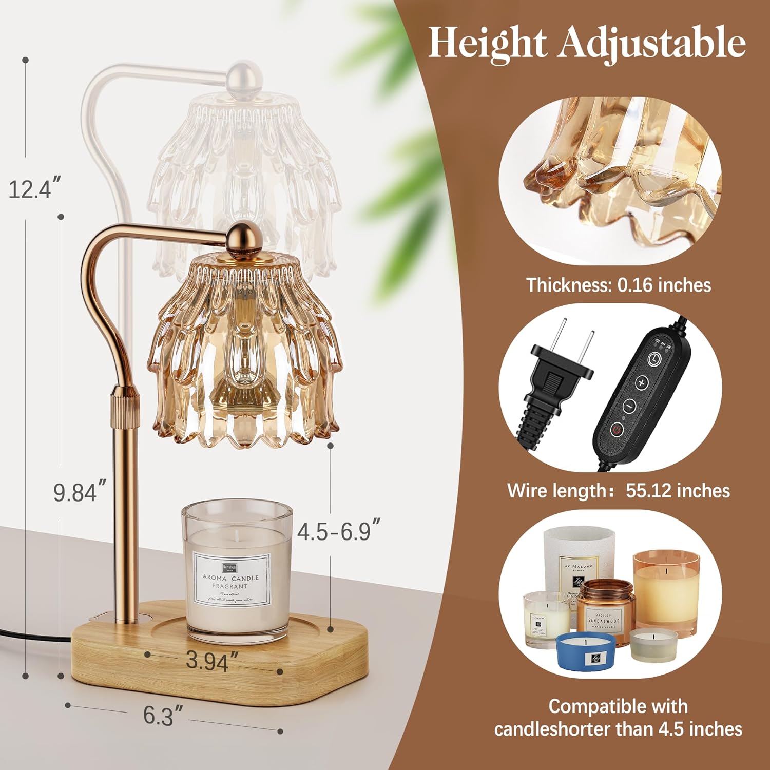 Candle Warmer Lamp with Timer  - Amber Jar Candle ulasan dan harga
